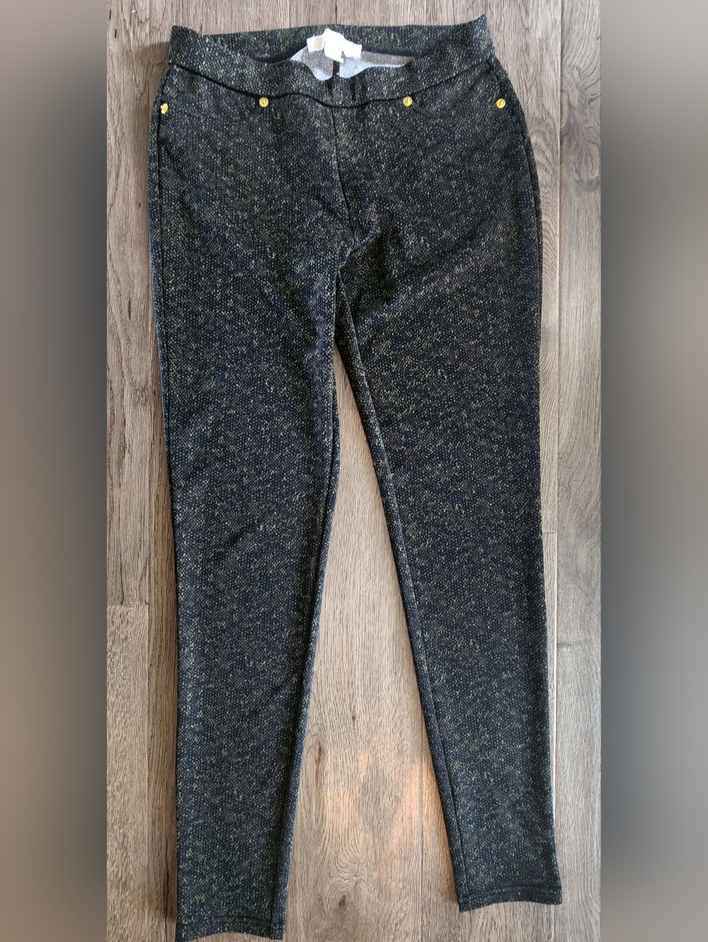Michael Kors Women's Black Olive Snake Skin Trouser Leggings Size S